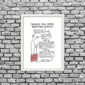 Prints With Personality - Should you have another coffee? By Chaz Hutton- A4 Framed Print