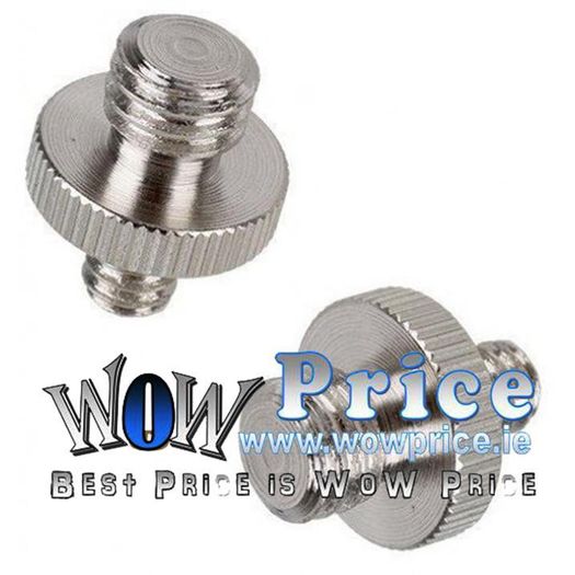 1013 1/4 to 3/8 Double Male Threaded Screw Convert Adapter for Tripod