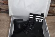 Brand New Ladies Black Ankle Boots With Letter Print, size 39