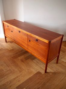 Mid Century Uniflex Teak Sideboard Gunther Hoffstead 1960s Vintage Retro