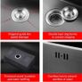 Black Kitchen Sink, Stainless Steel Single Bowl Sink, Drop in/Topmount Workstation Sink with Sliding Accessories, Farmhouse Workstation Sink with Multiple Accessories (50 /45cm) Image 6