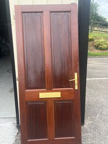 Solid Hardwood Front Door  with Lock & 2 keys