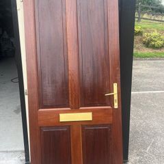 Solid Hardwood Front Door  with Lock & 2 keys