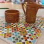 Fabulous Vintage Mid Century Portmeirion Golden Treacle Glaze Milk Jug and Sugar Bowl in the Iconic 1960s Totem Pattern Designed by Susan Williams-Ellis Image 6