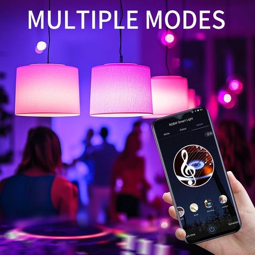 Smart Bulb E14 Alexa Light Bulbs,RGB Colour Changing Bulbs,Smart Life App Control,Bluetooth & WiFi Bulb,470LM, 5W Replace 40 Watt,Works with Alexa & Google Assistant (2 Pack)