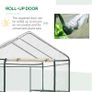 Walk in Greenhouse, 3-Tier Green House with 8 Shelves, Hemmed Cover and Roll-up Zipped Door, Steel Frame, 143 x 143 x 195 cm Image 6