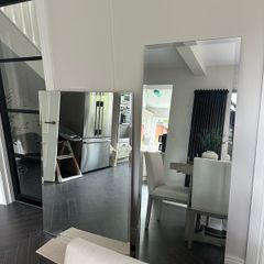 Large Frameless Bevelled Wall Mirror