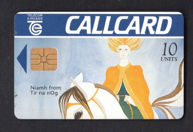 1996 Ireland 10 unit Niamh from Tir na nOg from The Irish Mythology definitive set (ODS) Call Card Mint used. Telecom Eireann card number 1068.