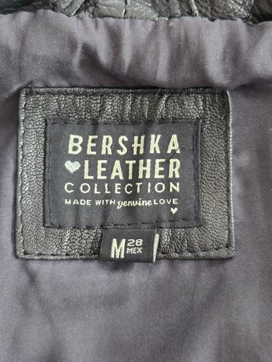 Black Leather Jacket Bershka Leather Collection Size M (10)