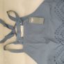BNWT Abercrombie & Fitch Women Tank Top Blue High Neck Eyelet Cotton Blouse Cropped size XL UK14 EU42 Postage included Image 4