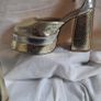 Karen Millen Gold Platform Court Shoes Image 8