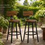 Industrial Bar Stools Set of 2  Vintage Brown and Black Image 5