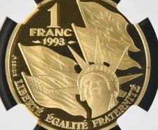 1993 Gold French Normandy Invasion Gold Franc Coin (17gm) Sovereign