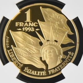 1993 Gold French Normandy Invasion Gold Franc Coin (17gm) Sovereign