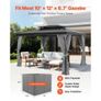Gazebo Privacy Curtain 12' x 10' x 6.7' Waterproof Gazebo Curtains Gray Image 5