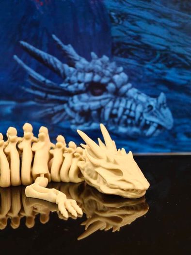 3D Printed Fully Articulating Dragon Skeleton