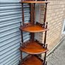 Vintage Mahogany Corner Whatnot Display Shelf Image 2