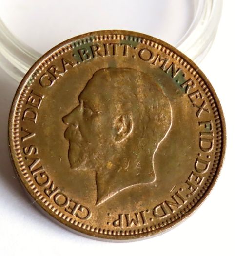 1934 Halfpenny George V bronze coin