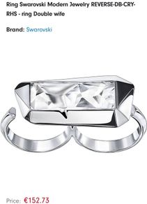 Swarovski Reverse double ring by Jean Paul Gaultier