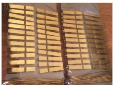 48 Gold Pegs & Cord Christmas Card Holders