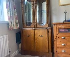 Solid oak display cabinet
