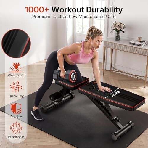 Adjustable Weight Bench for Home Gym, 300 KG Capacity Workout Bench, Foldable Incline Decline Bench Press Bench with 11 Backrest Positions for Full Body Strength Training