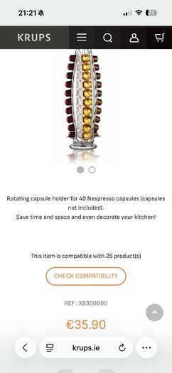 Nespresso capsule holder