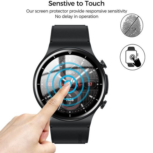 5D Soft Glass Protective Film For Huawei GT 2 Pro ECG Full Curved Cover Screen Protector for Huawei Watch Accessories