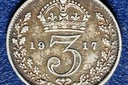 1917 United Kingdom 3 Pence - George V Silver Coin