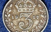 1917 United Kingdom 3 Pence - George V Silver Coin
