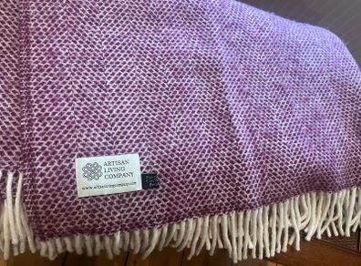 Burgundy wine wool blanket / throw