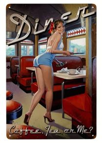 Diner Girl : Metal Sign