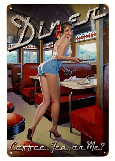 Diner Girl : Metal Sign