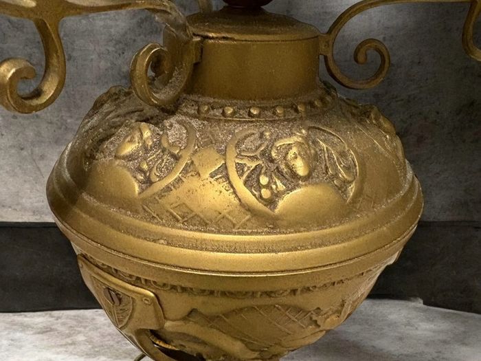 Antique Art Nouveau Brass Table Lamp Vintage Electric Conversion