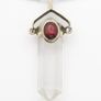 Clear Quartz & Garnet Point 925 Silver Necklace Image 2