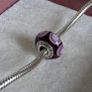 Pandora purple stepping stones murano glass charm very good condition hallmarked Image 6