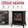NEW SALE | Electric Fireplace Stove Heater 2000W with Fire Flame Effect, 2 Heat Settings, Adjustable Thermostat, Freestanding Portable Electric Log Wood Burner Effect Image 2