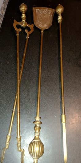Large brass fireplace accessories