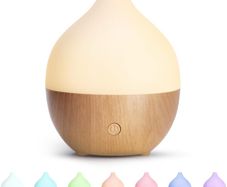 Essential Oil Diffuser, 100ml Small Aromatherapy Ultrasonic Cool Mist Humidifier with Warm White Lights, Auto Shut-Off Function, for Office Home