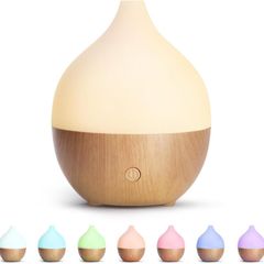 Essential Oil Diffuser, 100ml Small Aromatherapy Ultrasonic Cool Mist Humidifier with Warm White Lights, Auto Shut-Off Function, for Office Home