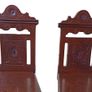 CLEARANCE PAIR of antique 19th century Victorian mahogany hall chairs Image 4
