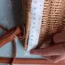 Faux Prada wicker/paper and PU leather shoulder bag Image 7