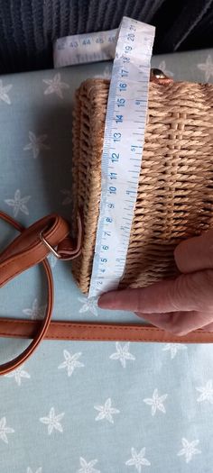 Faux Prada wicker/paper and PU leather shoulder bag