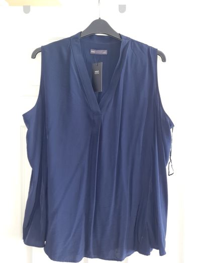 PLUS SIZE (24) M&S Navy Sleeveless Top. New