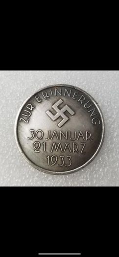 Ww2 Mark German Coin  Hitler Luftwaffe Swastika Nazi Warplane  Reichsmark