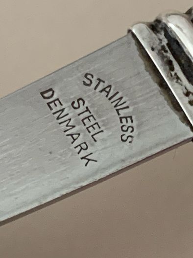 Vintage Danish silver and steel sauce ladle