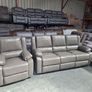 Grey Or Black 3+2+1 Leather All Recliner Sofa Sets Image 3