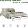 King Size Bed Frame,Metal Platform Low Bed Frame King Size Bed Base with Steel Slats,5ft Floor BedKing Beds,Mattress Foundation,No Box Spring Needed,Noise Free,Easy Assembly,White Image 6