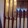 COLLECTOR'S PIECE - Antique Georgian Sterling Silver & Bone Handled Cutlery Set, Sheffield 1824 Image 3