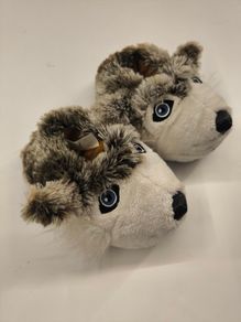Kids Slippers Wolf Design  Size 28/29
